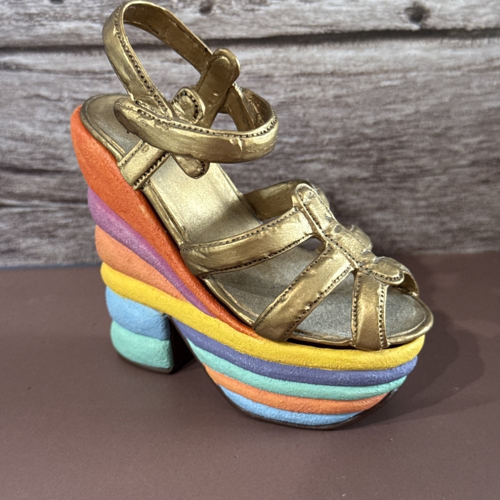 RAINE Resin Shoe Figurine "Sweet Surprise"  Colorful Y2K Style Heel